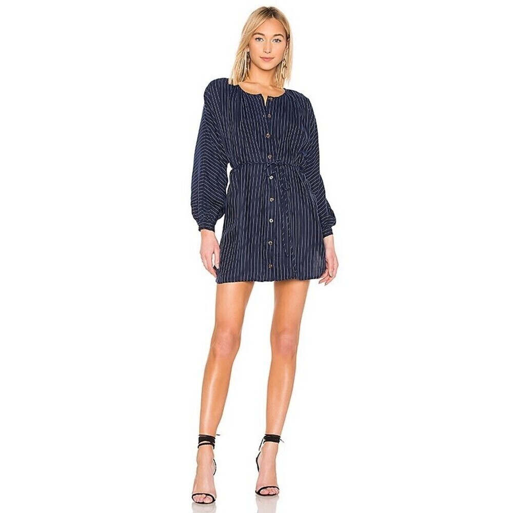 L’ACADEMIE The Oliver Mini Dress in Navy & White (107)